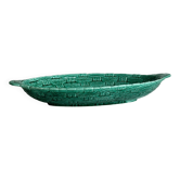 plat ancien Digoin en céramique verte