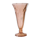 Large antique pink glass vase, molded glass, vintage French, authentic