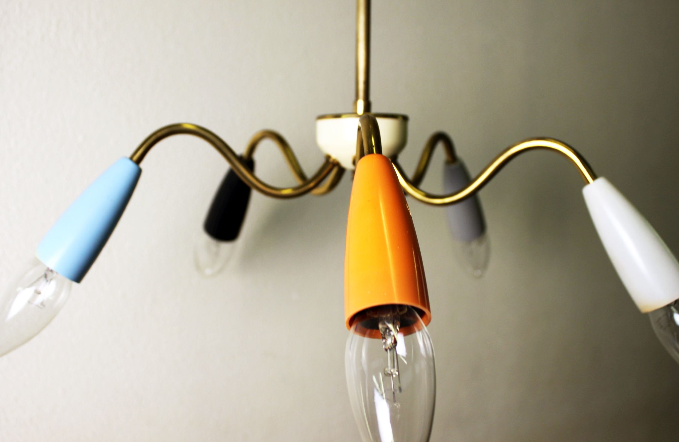 Vintage spider chandelier, Italy, 70's.