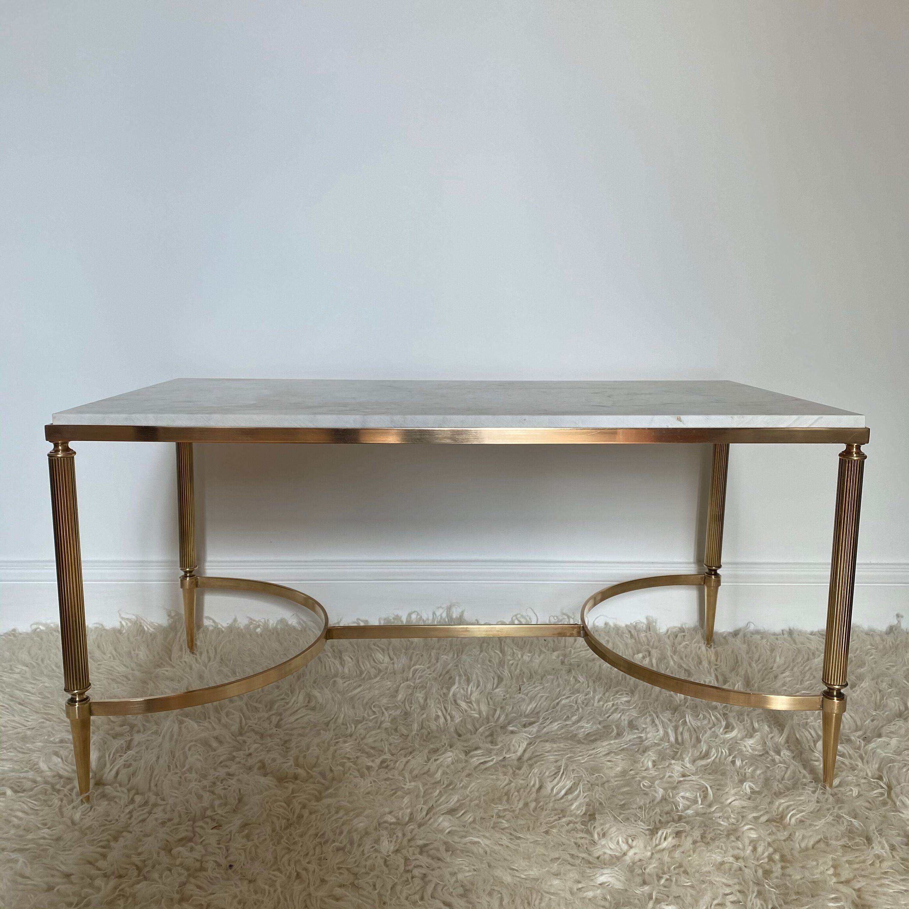 Marble and brass coffee table