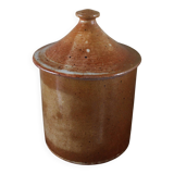 Vintage stoneware vase pot with lid