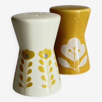 Vintage Scandinavian style ceramic salt and pepper shakers