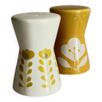 Vintage Scandinavian style ceramic salt and pepper shakers