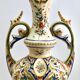 Hand-painted earthenware vase from Rouen, France twentieth century