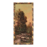 Signed painting landscape in impressionist style from the 19th century