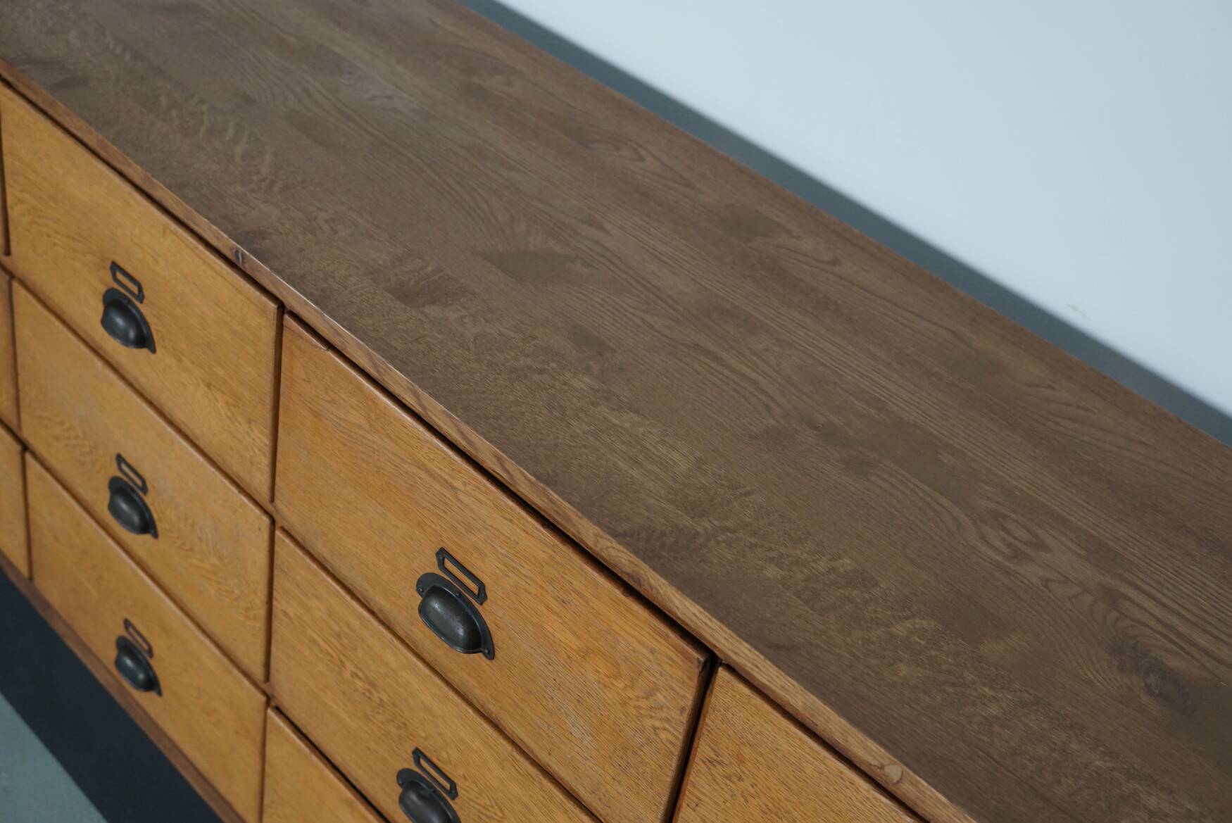 Large Vintage Dutch Oak Shop Cabinet / Sideboard, 1950s