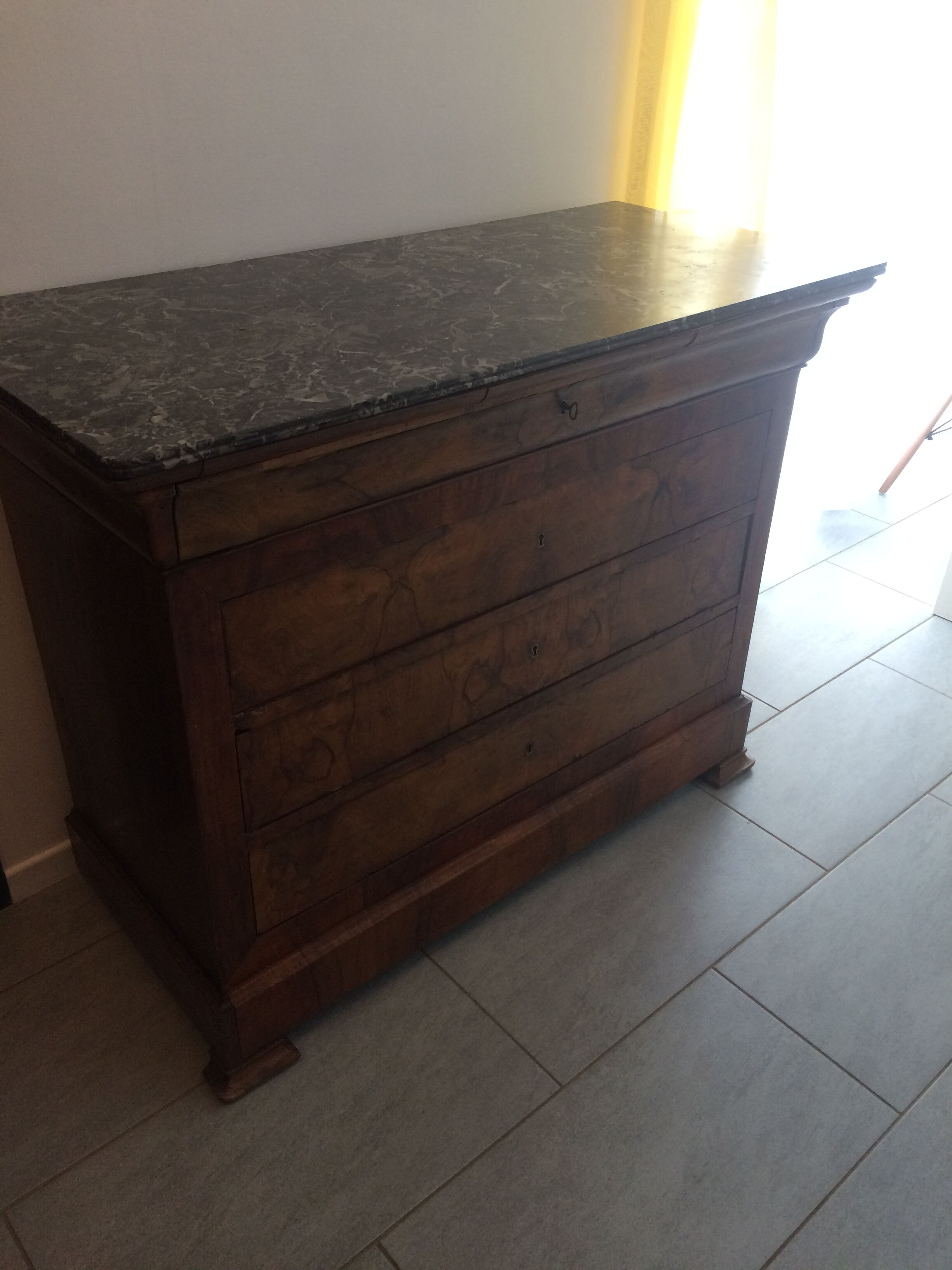 Empire dresser with marble top