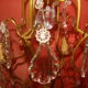 crystal chandelier type with a 4-arm light cage