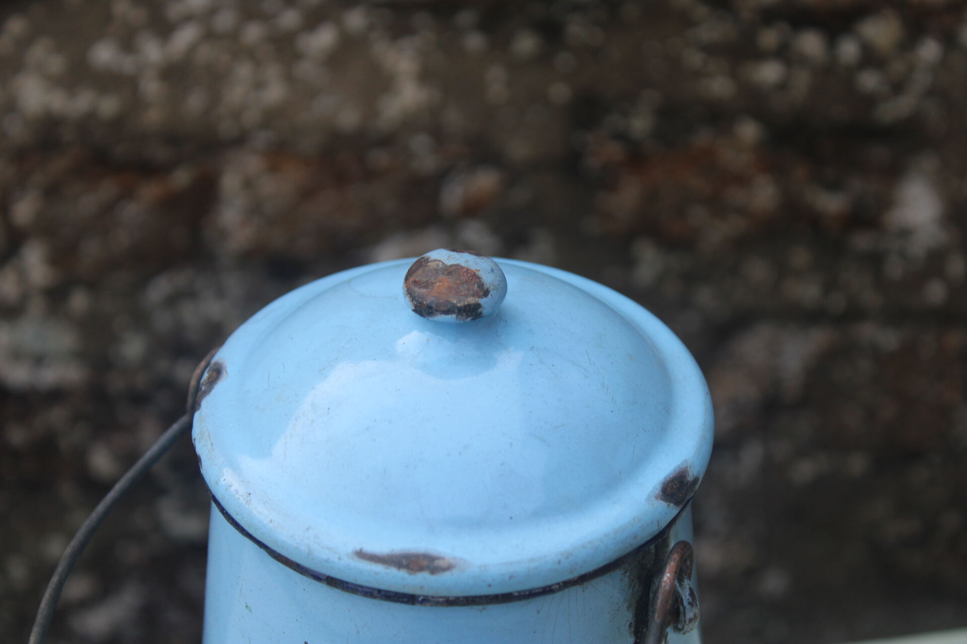 Enamelled sheet milk jug