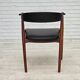 1960s, Danish armchair. Teak wood, black artificial leather.