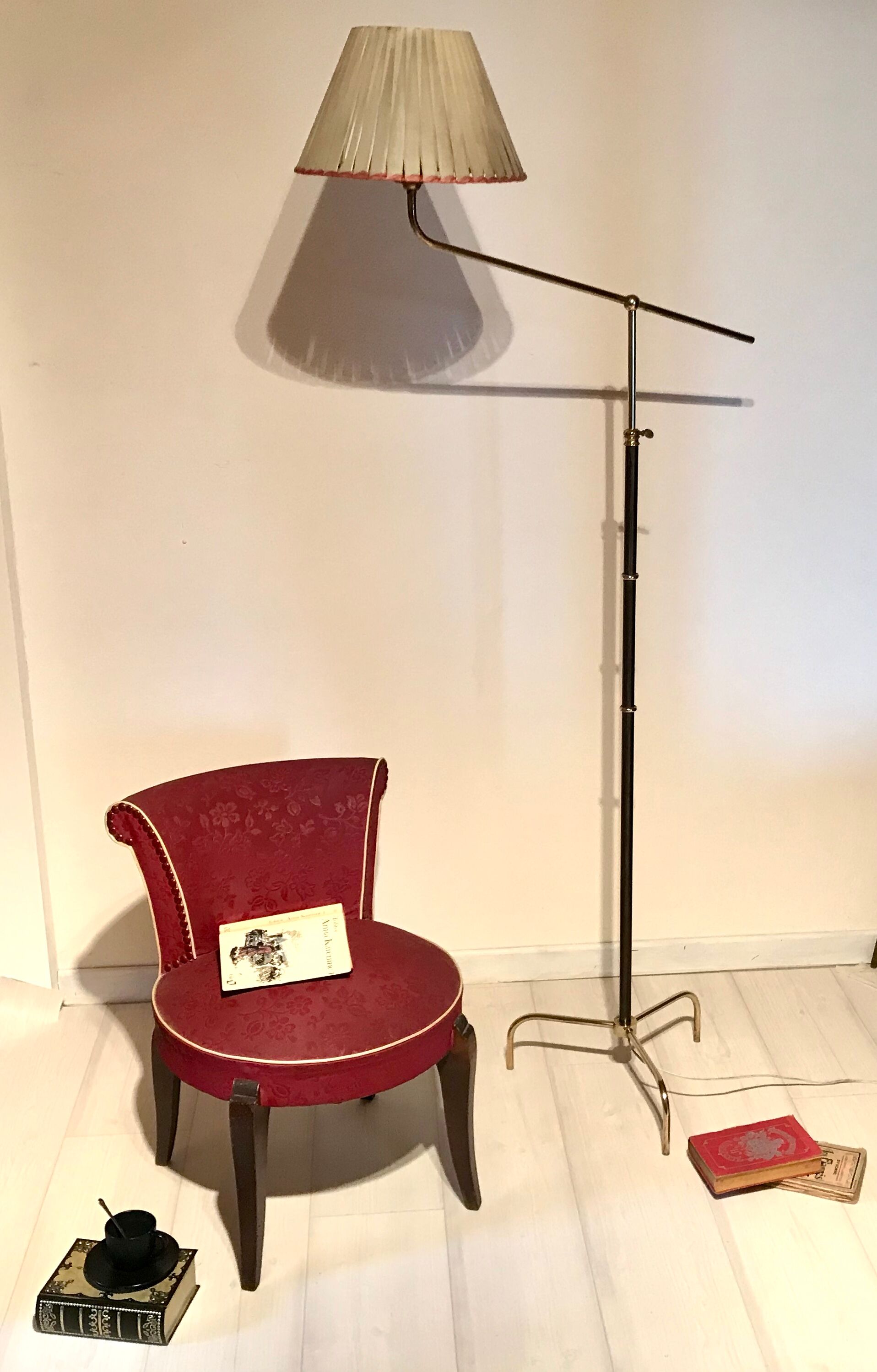 Adjustable reading lamp, brass 50s