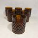 Service old decanter and its 6 glasses for orange juice - geometric vintage