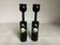 Pair of painted wooden candlesticks