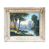 Ancient painting trees and lake