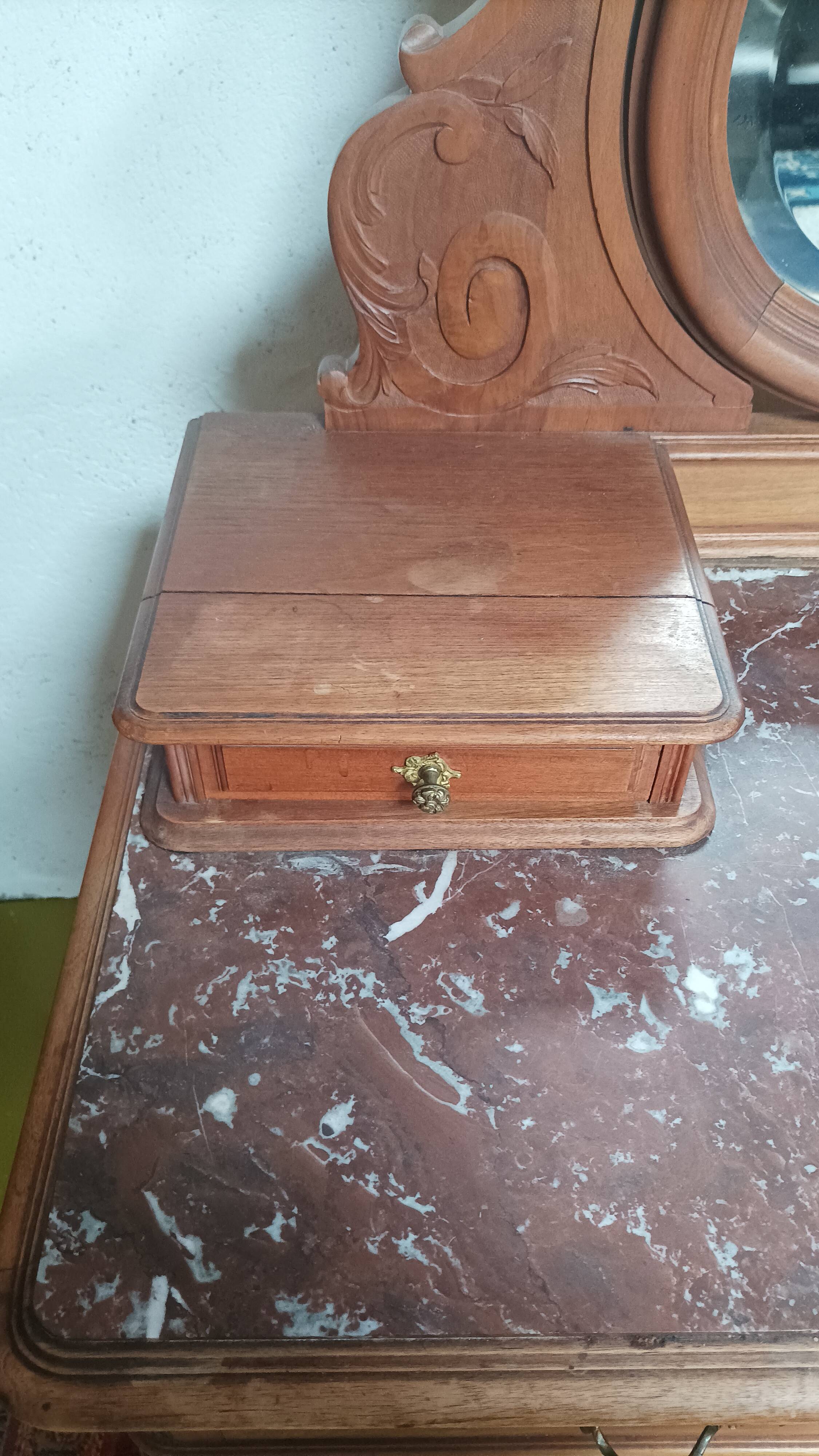 Louis XV walnut dressing table chest of drawers