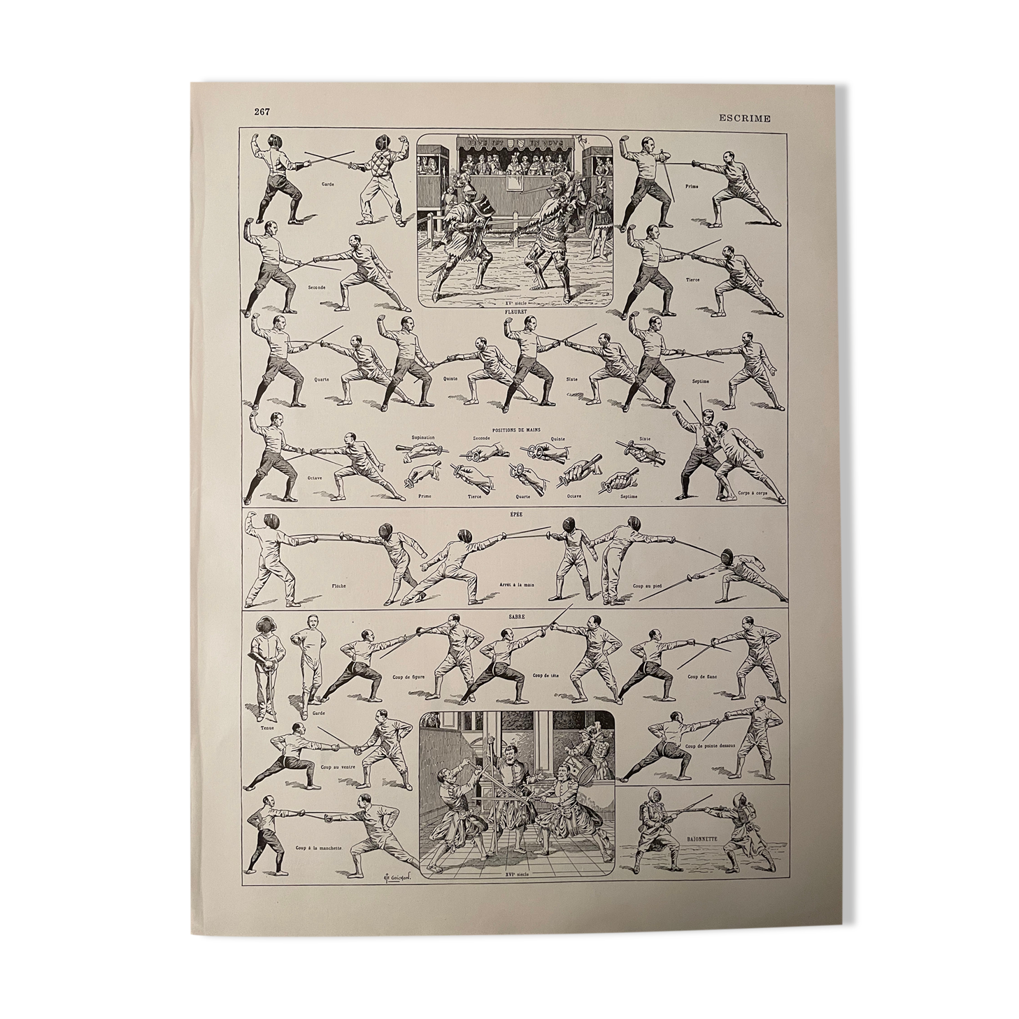 Lithograph engraving on fencing of 1928