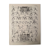 Lithograph engraving on fencing of 1928