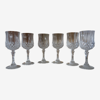 6 stemmed glasses Cristal d'arques model Longchamps