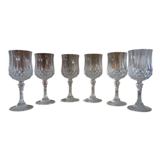 6 stemmed glasses Cristal d'arques model Longchamps