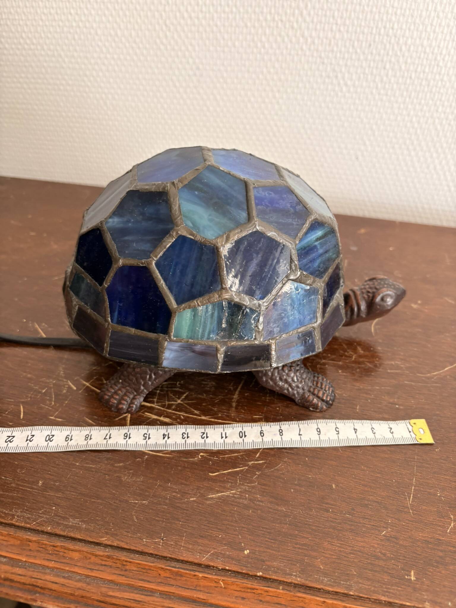 Turtle Glass Table Lamp with Enamel Stained Glass Tiffany Art Nouveau Style