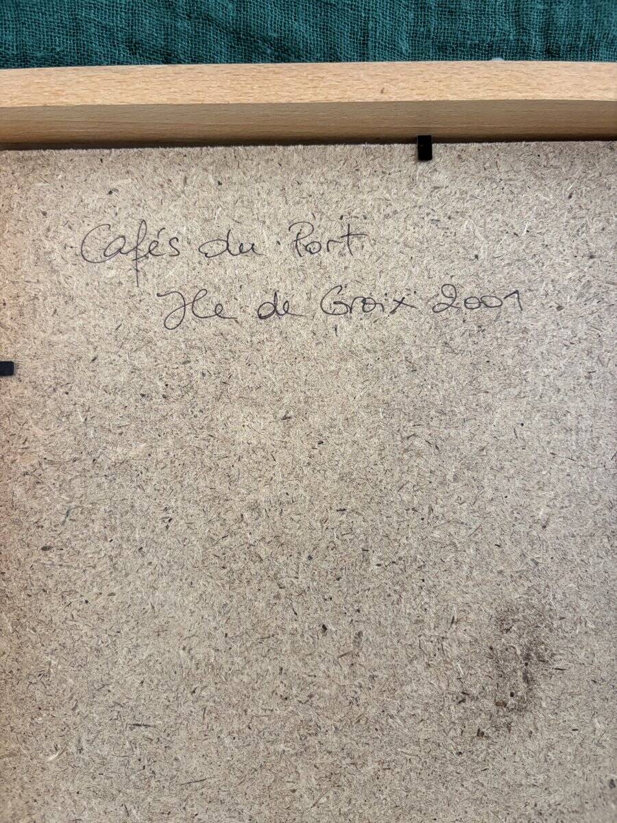 Contemporary photo triptych - Anne Lafont, "Cafés du Port, Île de Groix"