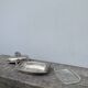 Silver metal pompom butter dish