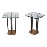 Éblouissant ensemble de tables d'appoint Peter Ghyczy T18 des années 1970.