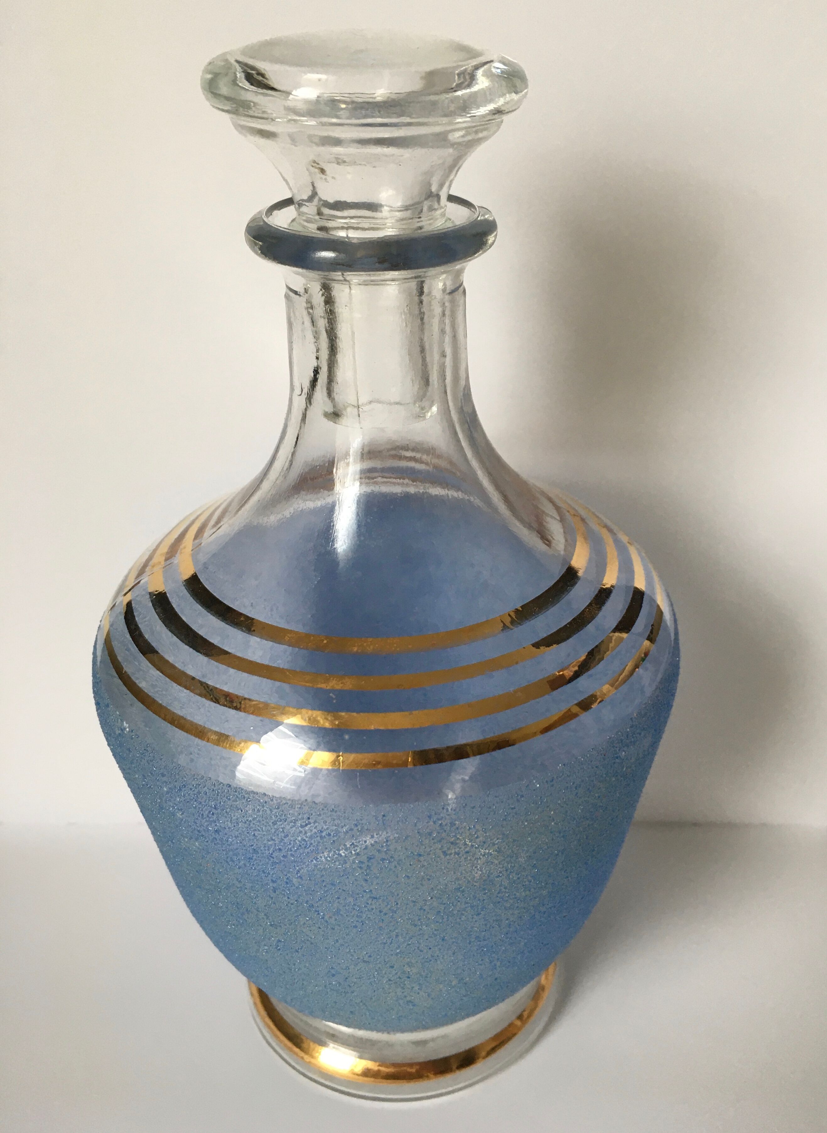 Carafe bleue art déco