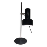 Adjustable lamp in black lacquered metal and chrome. French work. Circa 1970.