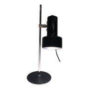 Lampe réglable en métal laqué noir et chrome. Travail français. Vers 1970
