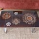 Vintage coffee table in glazed ceramic and metal – 1970s
