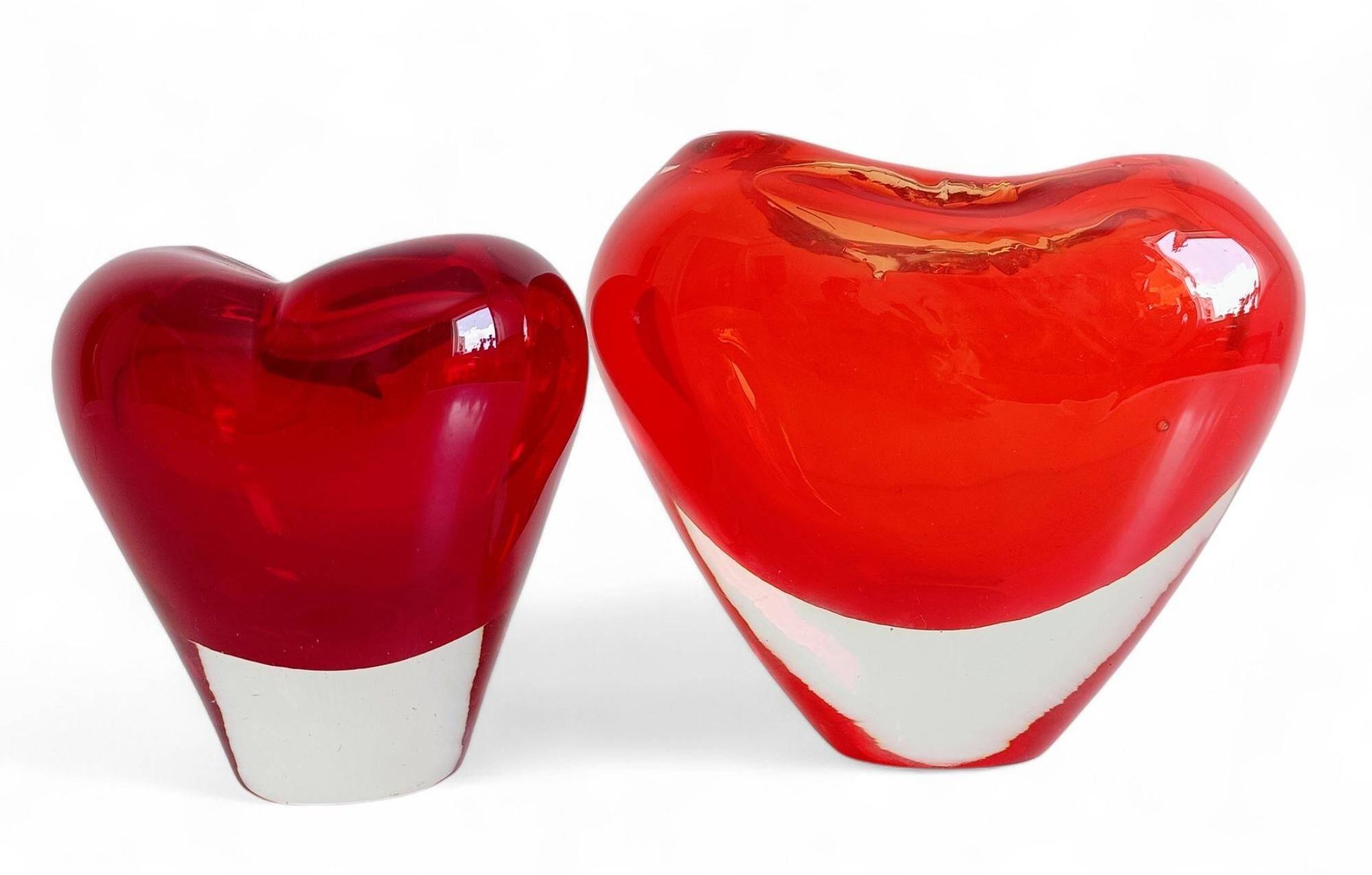 Post-Modern Murano Glass Heart Vases by Maria Christina Hamel, 1990s