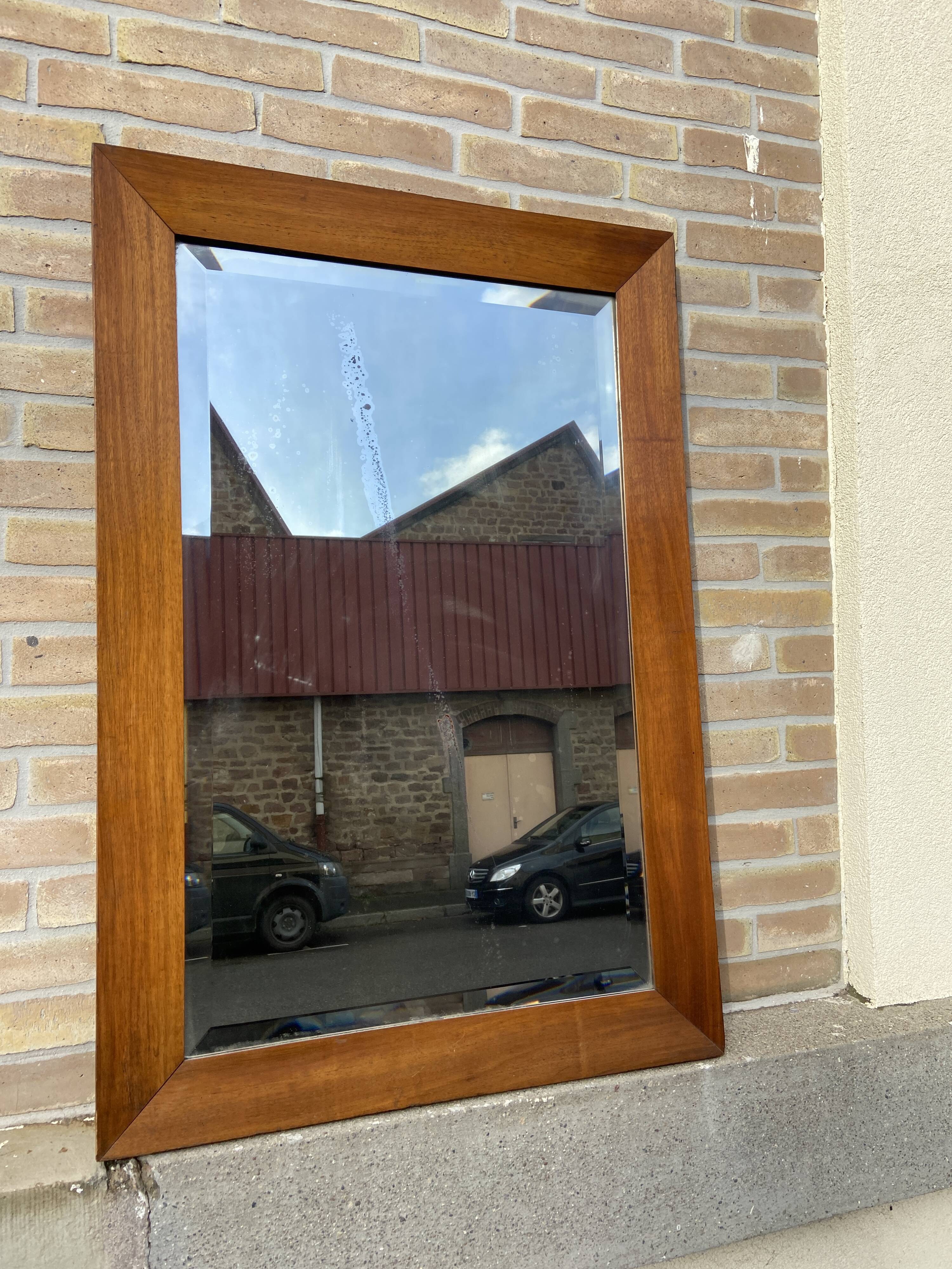 Old mirror ice vintage 1850 walnut alsace region style louis philippe