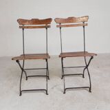 Lot de 2 chaises pliantes, chaises de jardin, années 1930