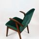 Fauteuil en velours vert d’années 1970