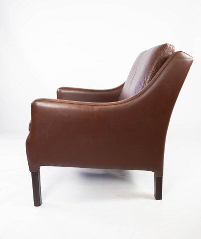 Danish armchair brown leather 60s