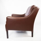 Danish armchair brown leather 60s