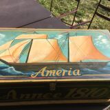 Painted wooden chest "Améria 1810"