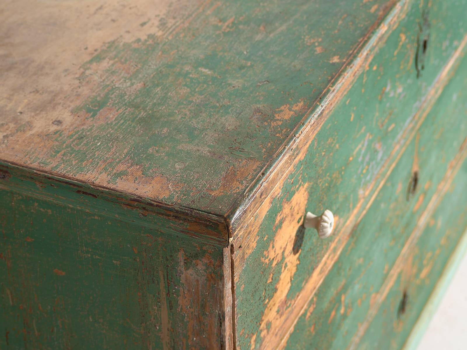 Large antique chest of drawers with green patina (c.1940) #62
