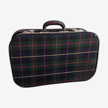 Vintage suitcase Scottish pattern