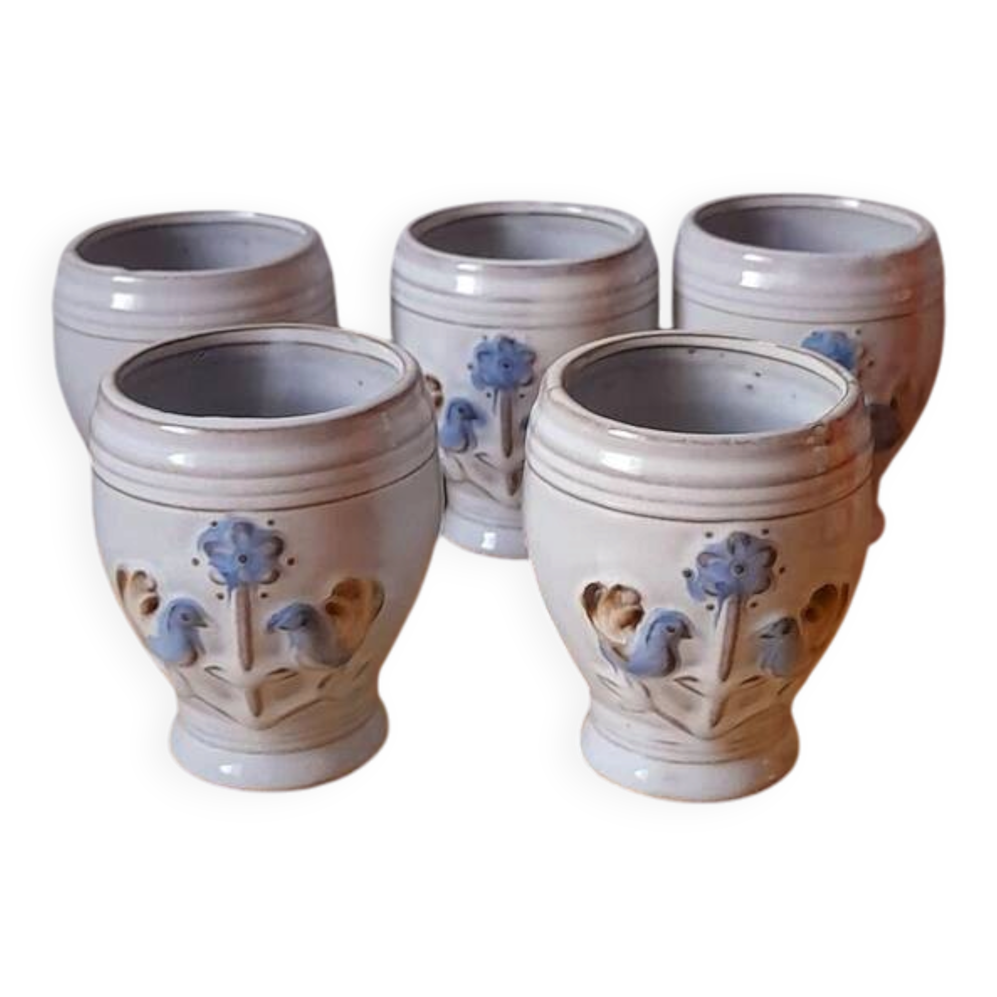 Tasses en céramique Van Melle oiseaux