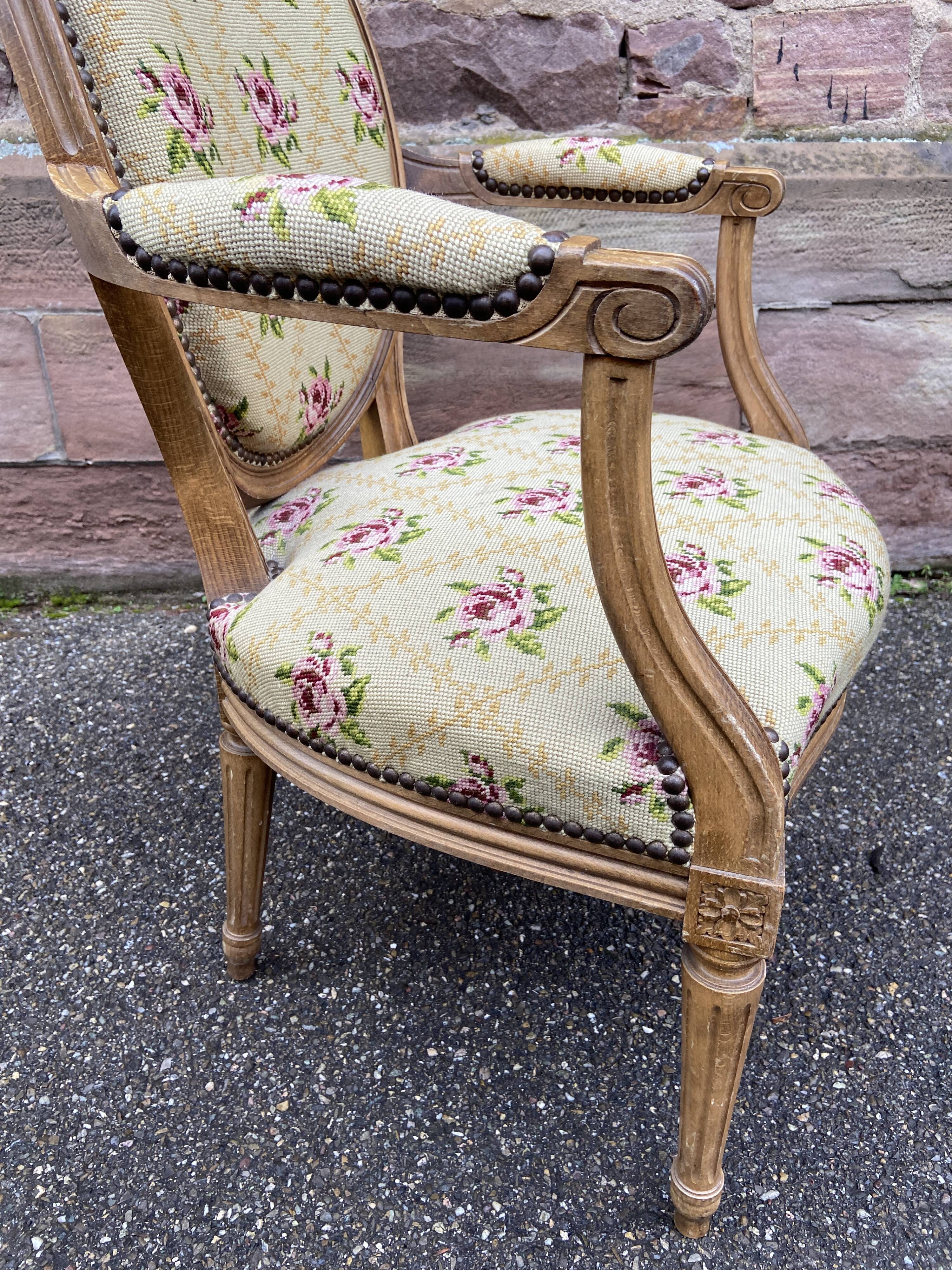 Pair of louis xvi style living room armchairs