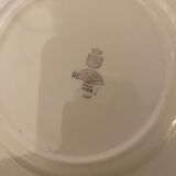 Dessert plate and porcelain dish with a multicoloured floral pattern vintage.