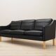 Black leather sofa, Danish design, 1970s, manufacture: Hurup Møbelfabrik