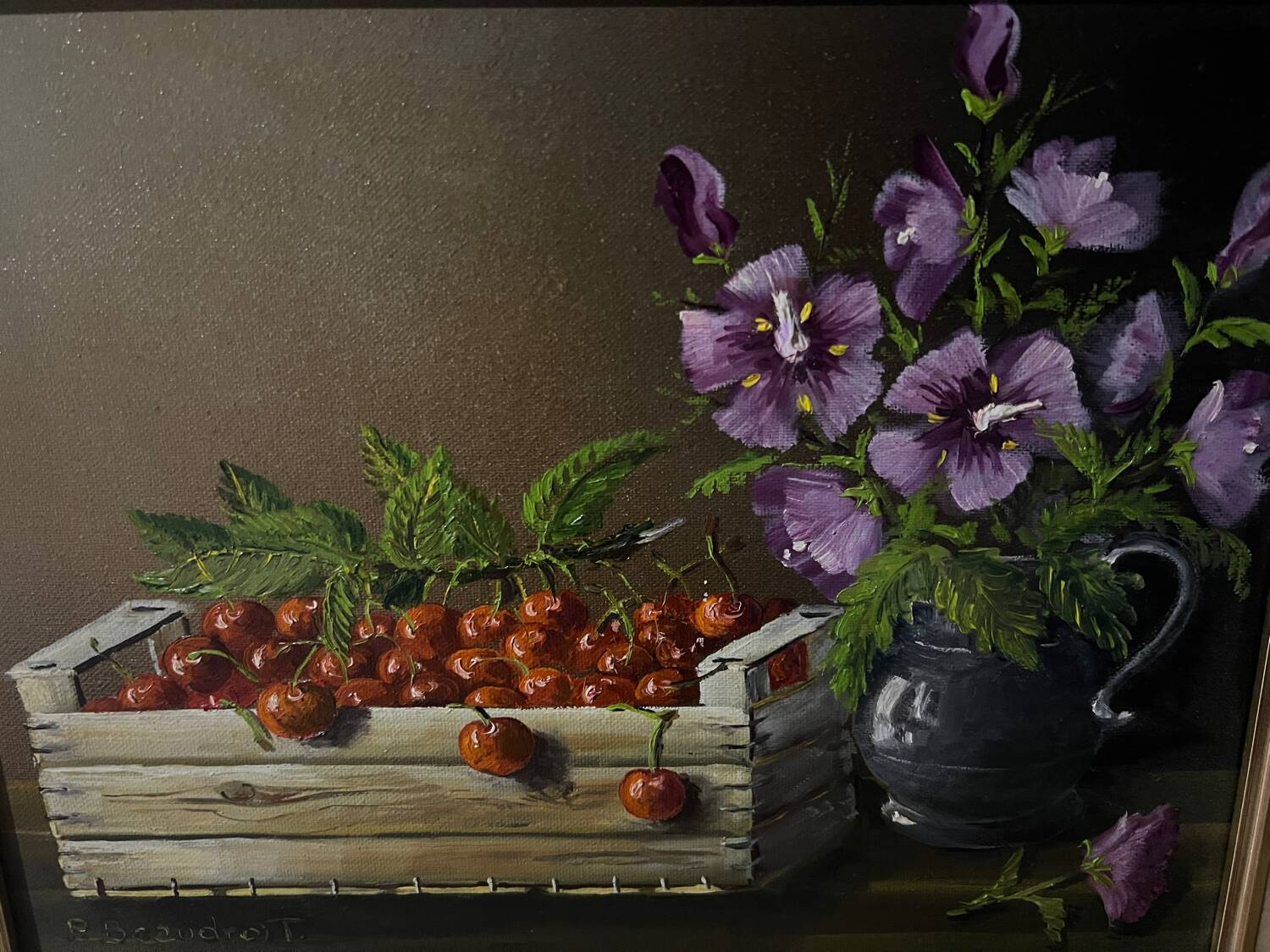 Painting Natur Morte cherry