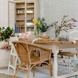Rattan armchairs