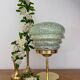 Vintage art deco globe table lamp in green and gold Clichy glass