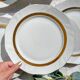 6 Vintage White and Gold Porcelain Dinner Plates Limoge France ADP "Ariane" - Elegant Antique French Tableware