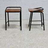 Pair of modernist stools, France, 1960s