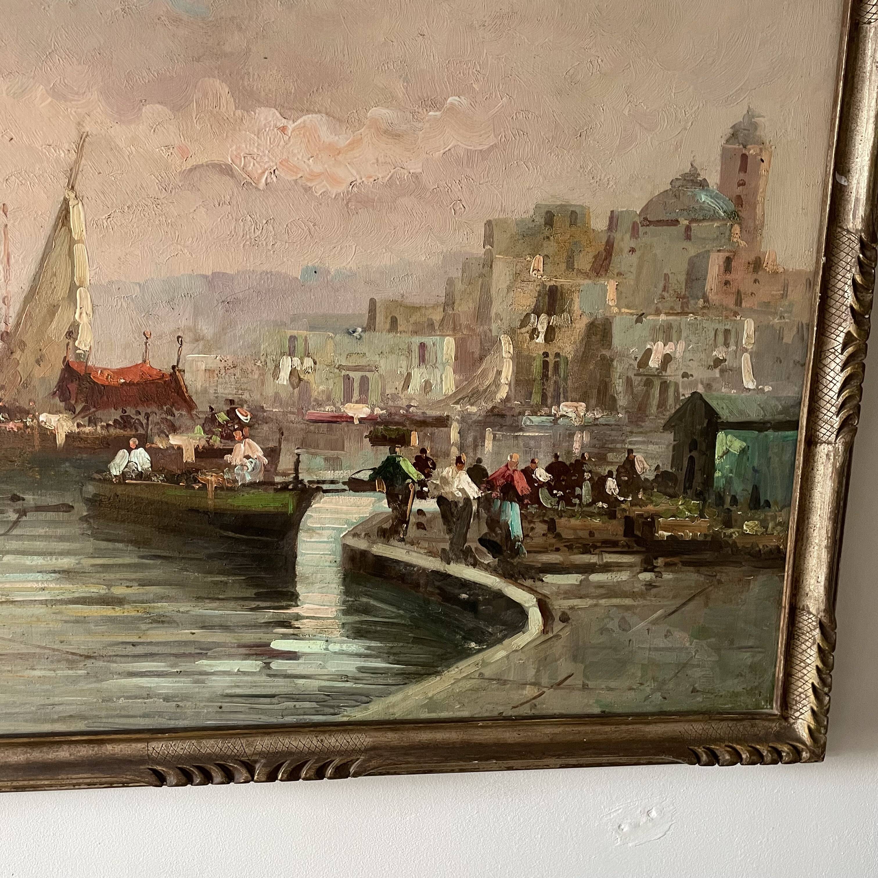 Oil on canvas "Italian Port"